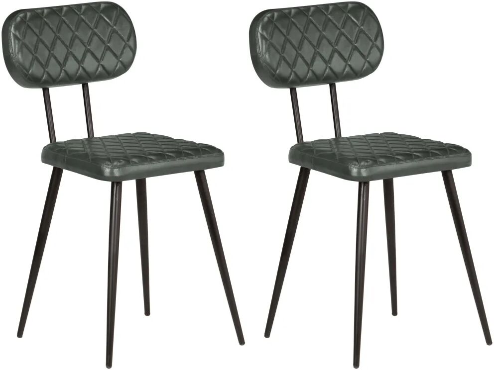 vidaXL Eetkamerstoelen 2 st echt leer grijs