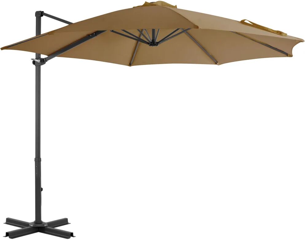 vidaXL Zweefparasol met aluminium paal 300 cm taupe