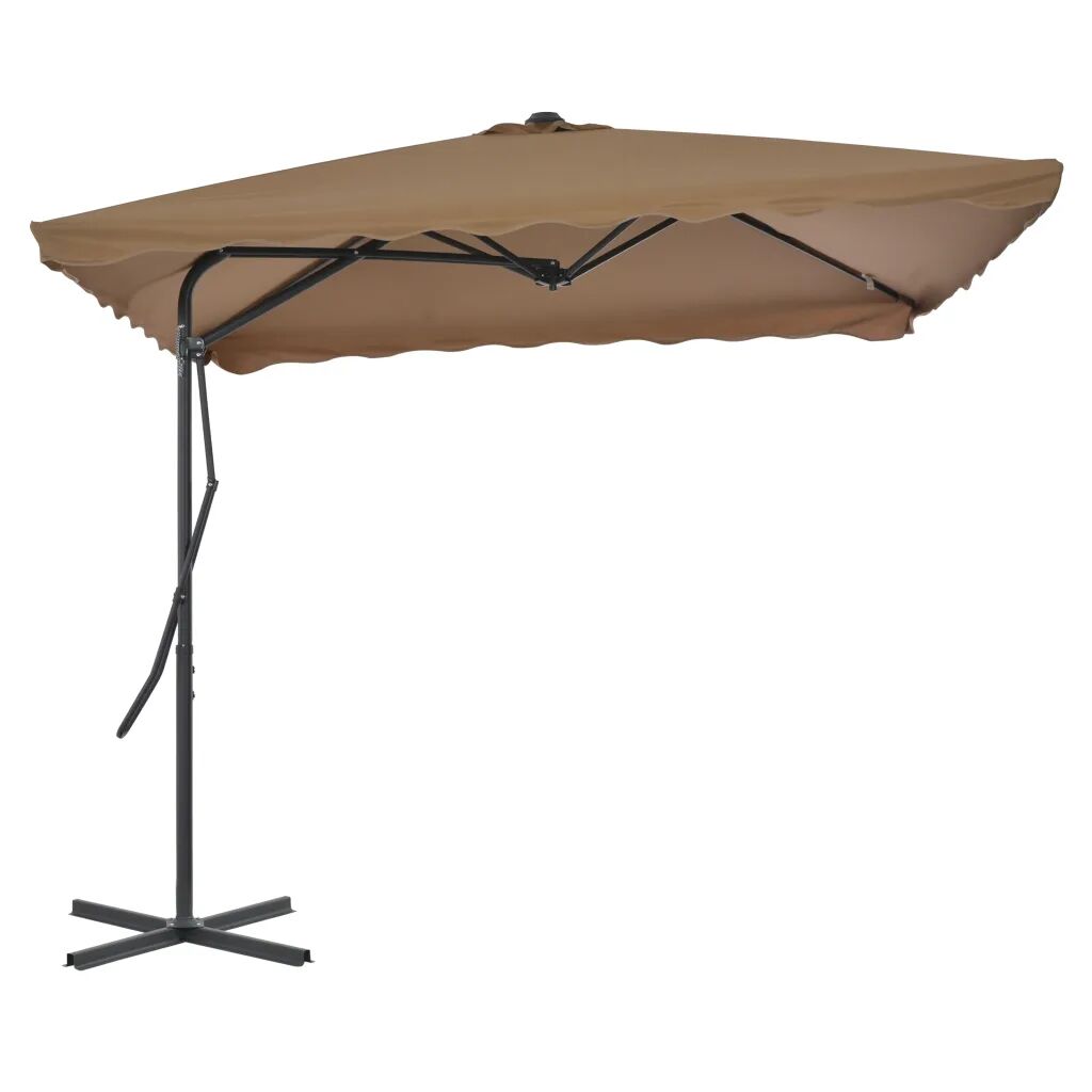 vidaXL Parasol met stalen paal 250x250 cm taupe