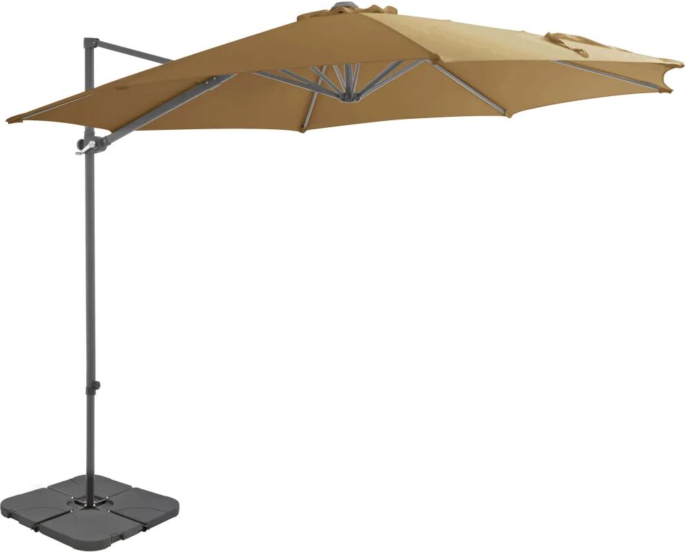 vidaXL Parasol met draagbare voet taupe