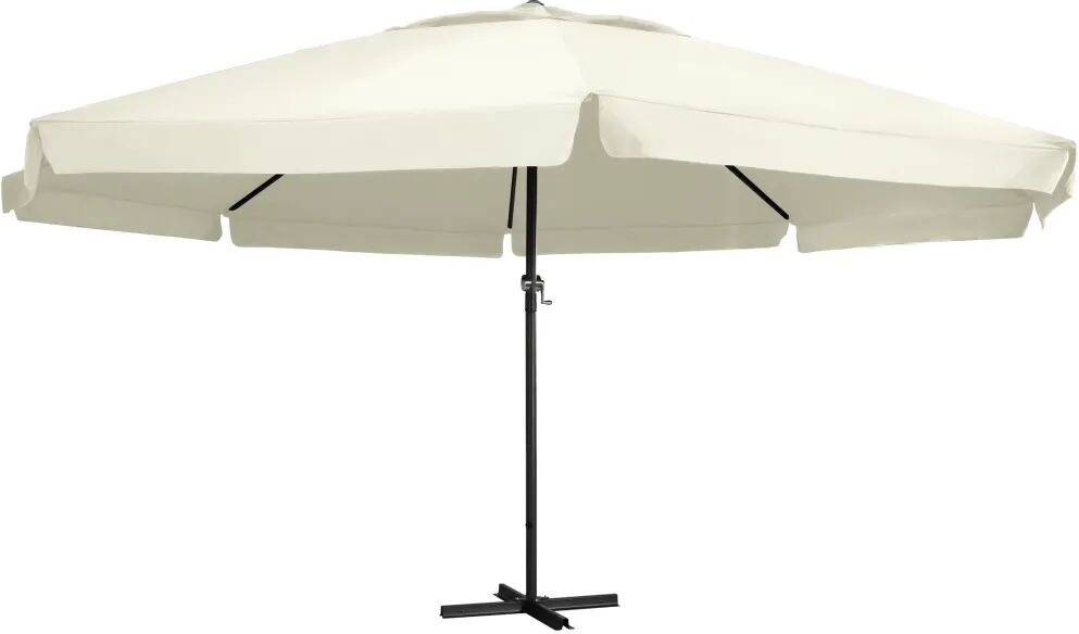 vidaXL Parasol met aluminium paal 600 cm zandwit