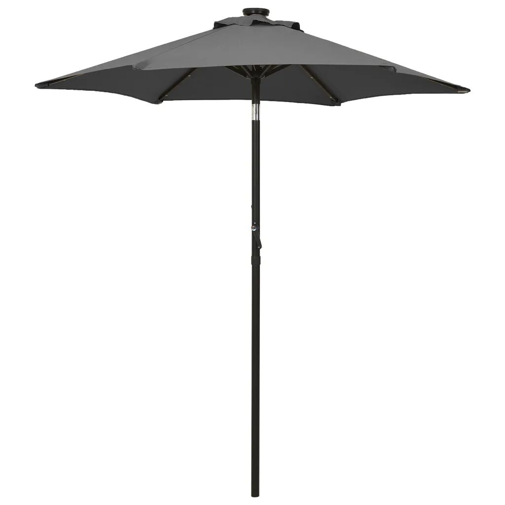 vidaXL Parasol met LED-verlichting 200x211 cm aluminium antracietkleurig