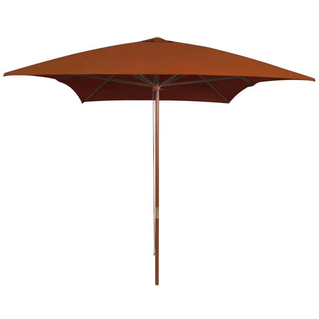 vidaXL Parasol met houten paal 200x300 cm terracottakleurig