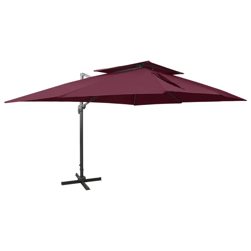 vidaXL Zweefparasol met dubbel dak 400x300 cm bordeauxrood