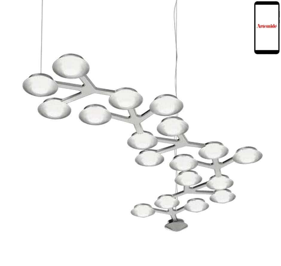 Artemide LED Net Linear 125 hanglamp LED 3000K dimbaar via smartphone