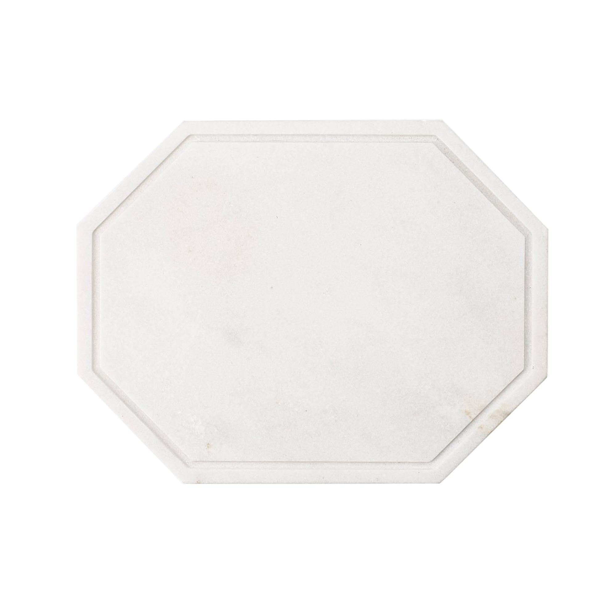 Bolia Octagon dienblad marmer medium wit