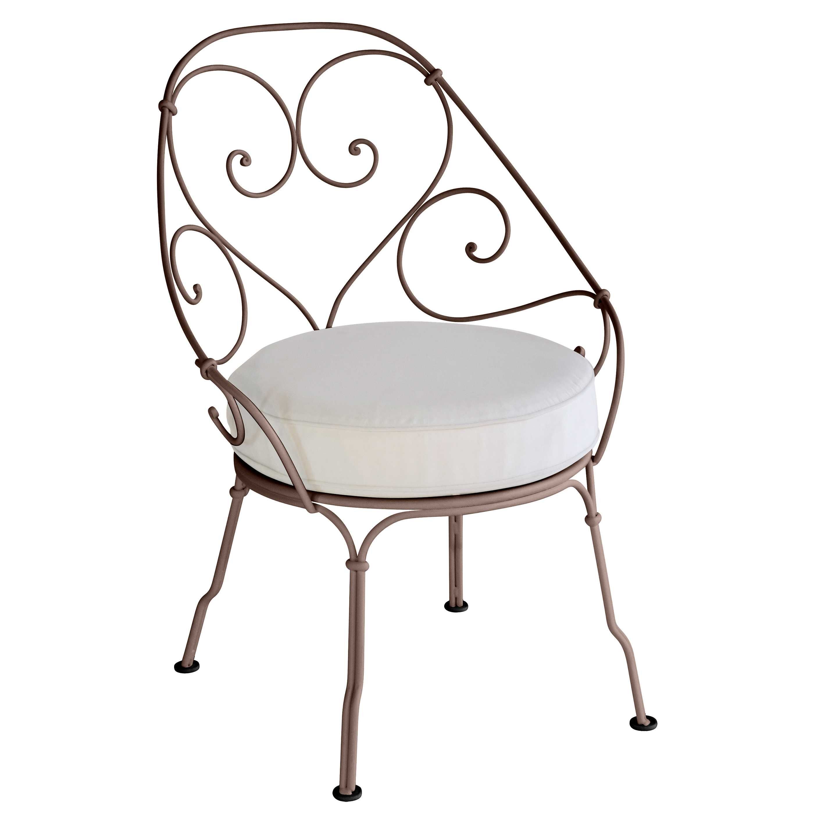 Fermob 1900 fauteuil met off-white zitkussen Russet