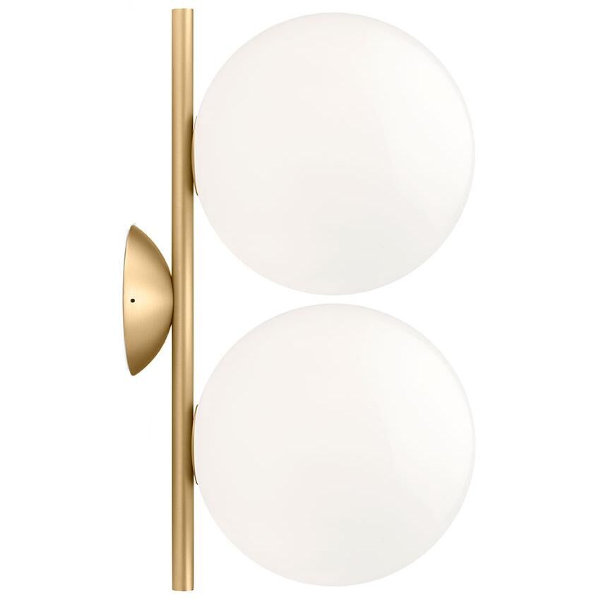 Flos IC lights C/W1 double wandlamp messing