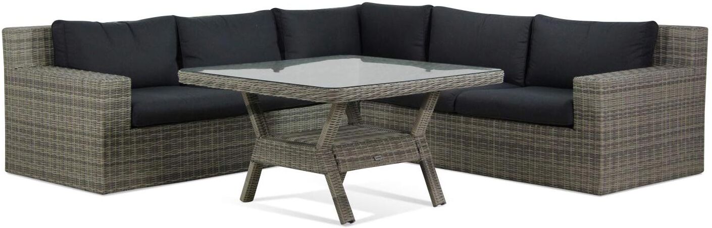 Garden Collections Amico/Napoli 123 cm dining loungeset 4-delig - Grijs-antraciet