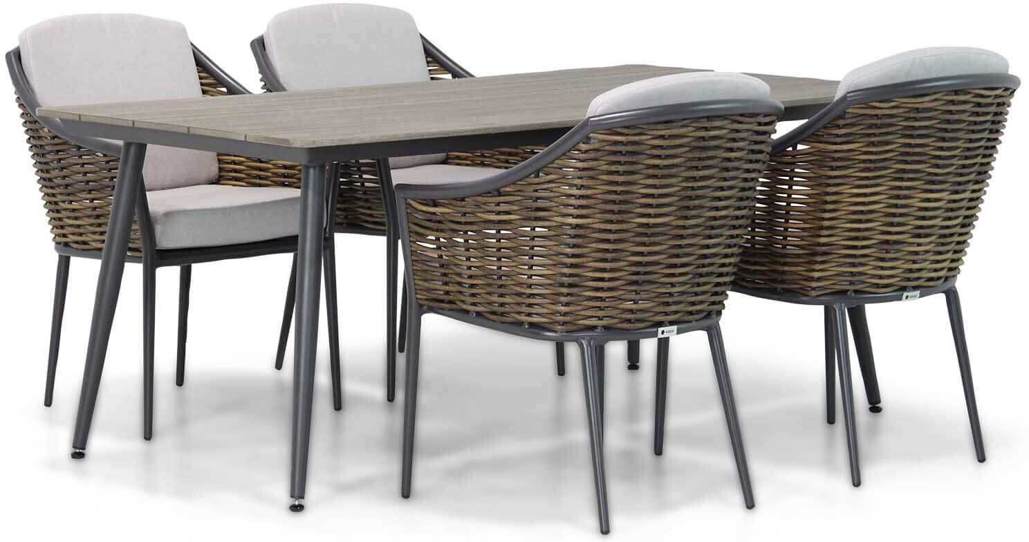 Coco Olivine/Matale 180 cm dining tuinset 5-delig - Grijs-antraciet