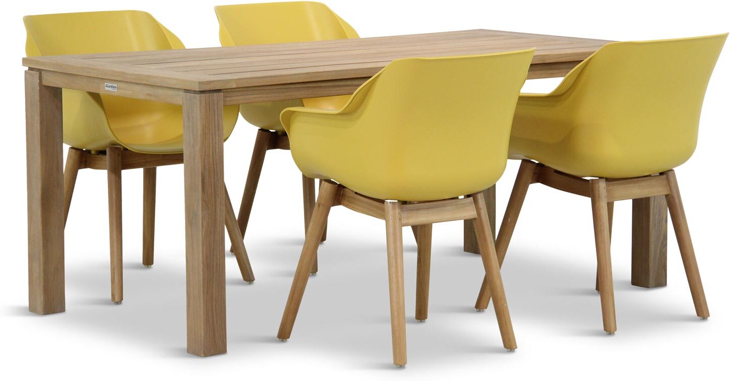 Hartman Sophie teak/Bristol 180 cm dining tuinset 5-delig - Geel