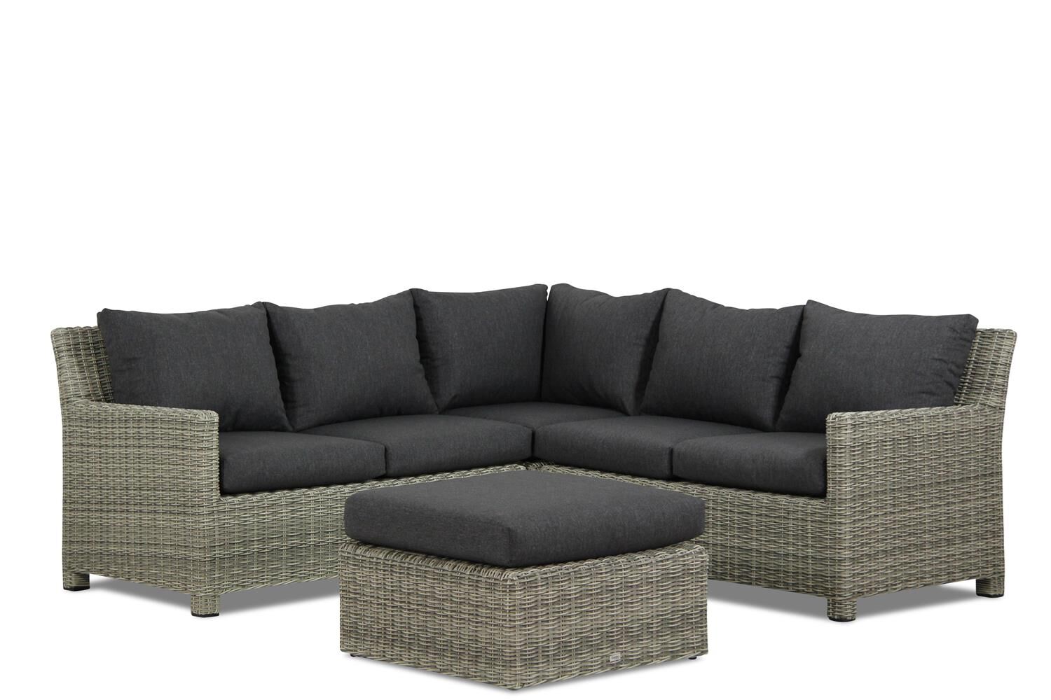 Garden Collections Lusso/Comodo hoek loungeset 4-delig - Grijs-antraciet