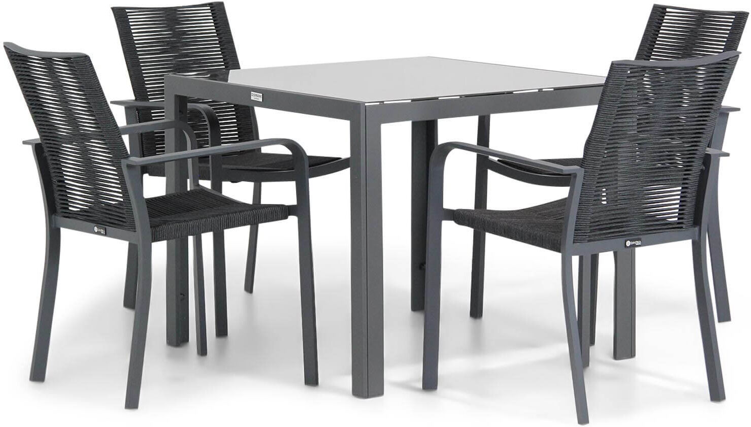 Santika Furniture Santika Annisa/Mondello 90 cm dining tuinset 5-delig - Grijs-antraciet