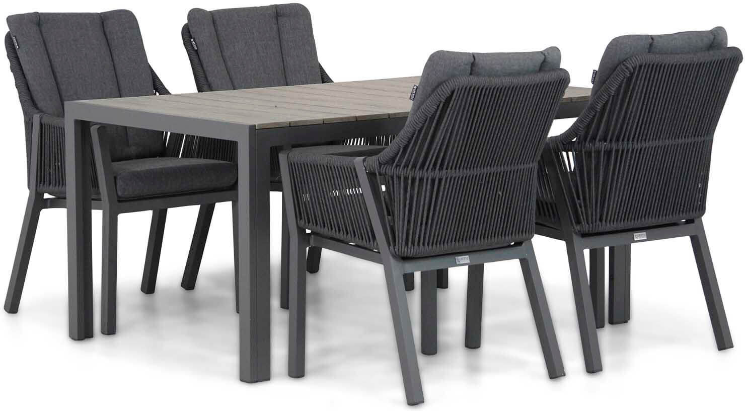 Lifestyle Garden Furniture Lifestyle Verona/Young 155 cm dining tuinset 5-delig - Grijs-antraciet