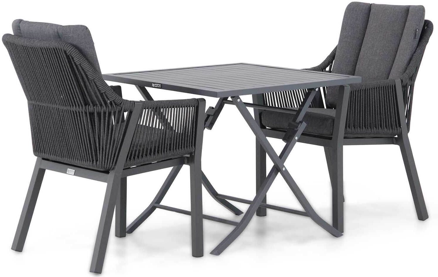 Lifestyle Garden Furniture Lifestyle Verona/Nicola 80 cm dining tuinset 3-delig - Grijs-antraciet