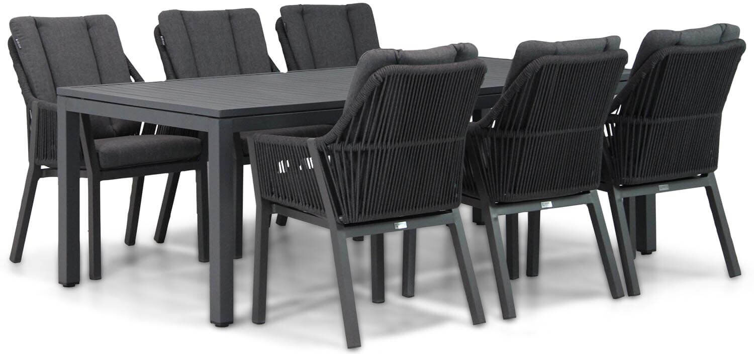 Lifestyle Garden Furniture Lifestyle Verona/Concept 220 cm dining tuinset 7-delig - Grijs-antraciet