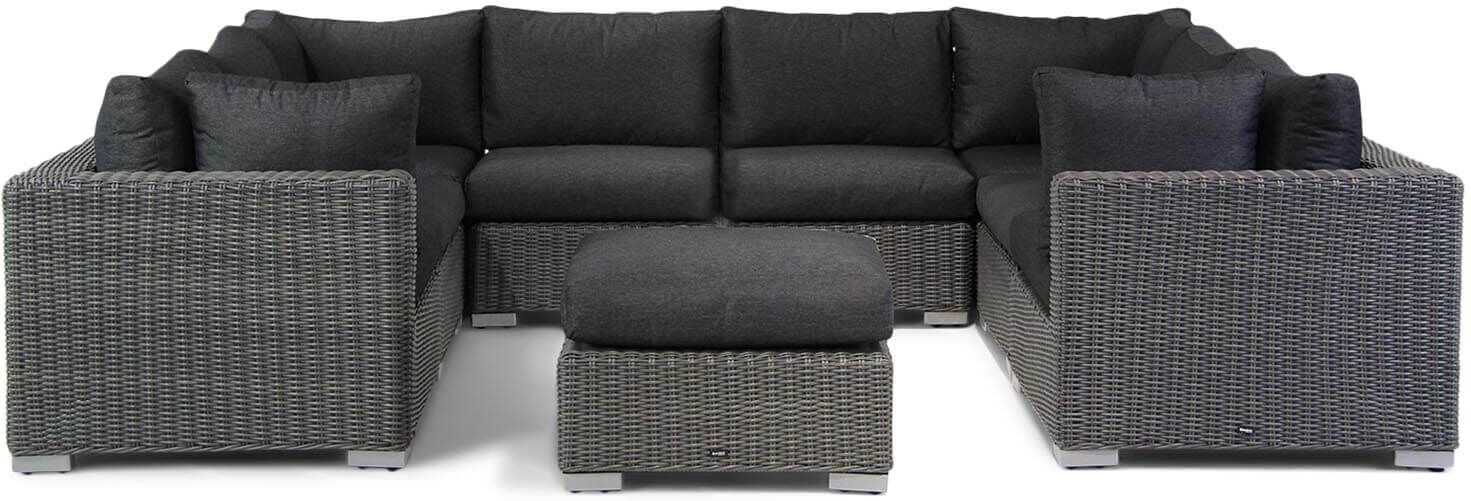 Garden Collections Toronto loungeset U-vorm 9-delig - Zwart