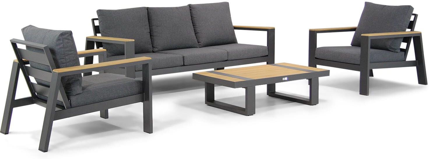 Lifestyle Garden Furniture Lifestyle Marietta stoel-bank loungeset 4-delig - Grijs-antraciet