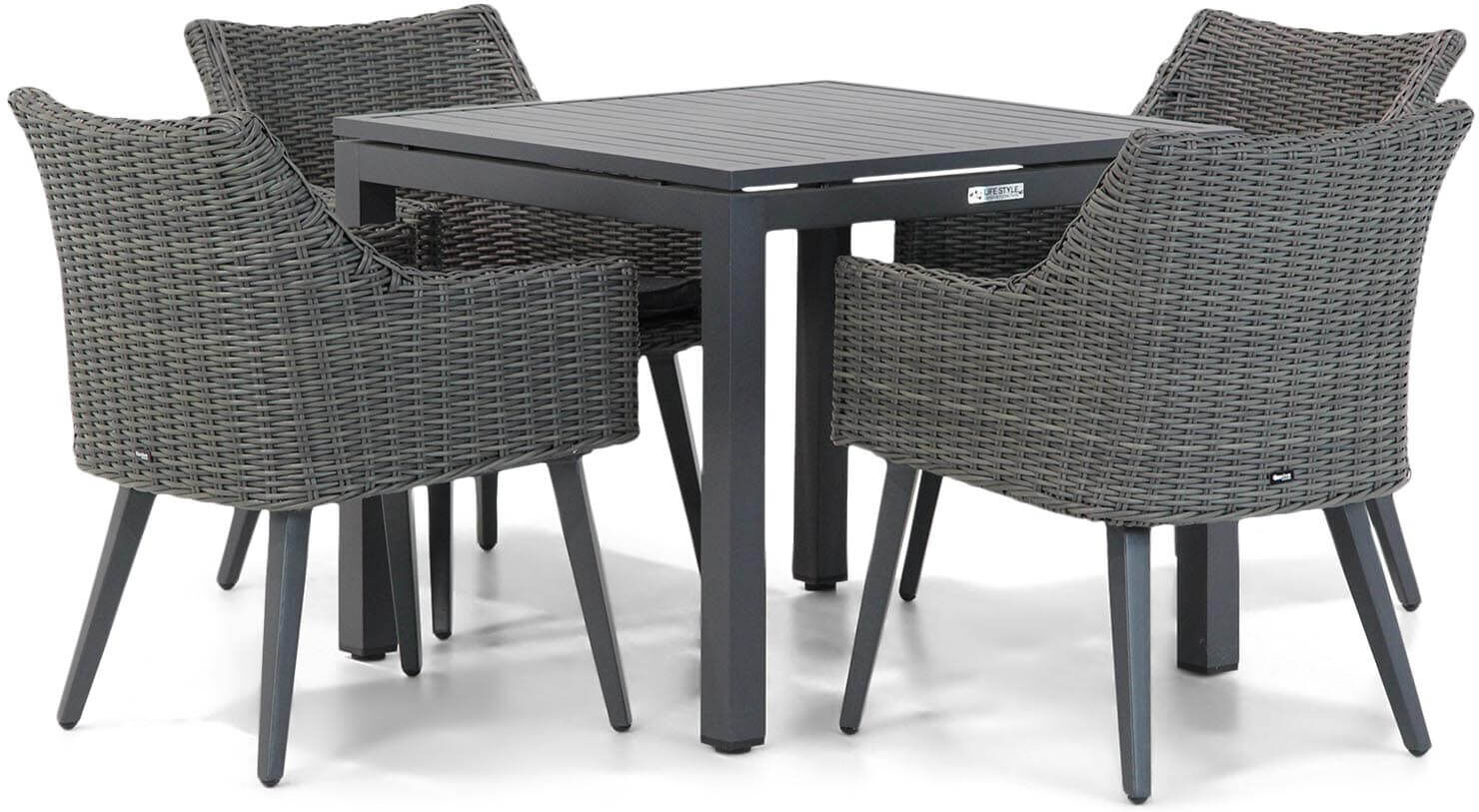 Garden Collections Milton/Concept 90 cm dining tuinset 5-delig - Grijs-antraciet