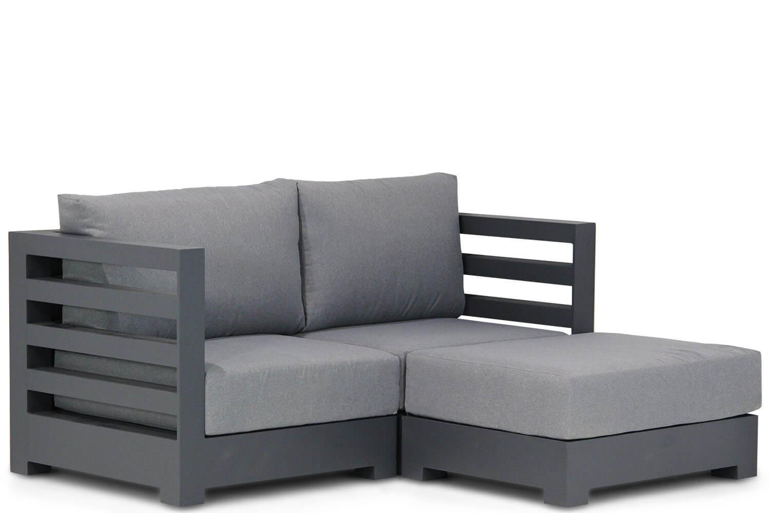 Santika Furniture Santika Phantom chaise longue loungeset 3-delig - Grijs-antraciet