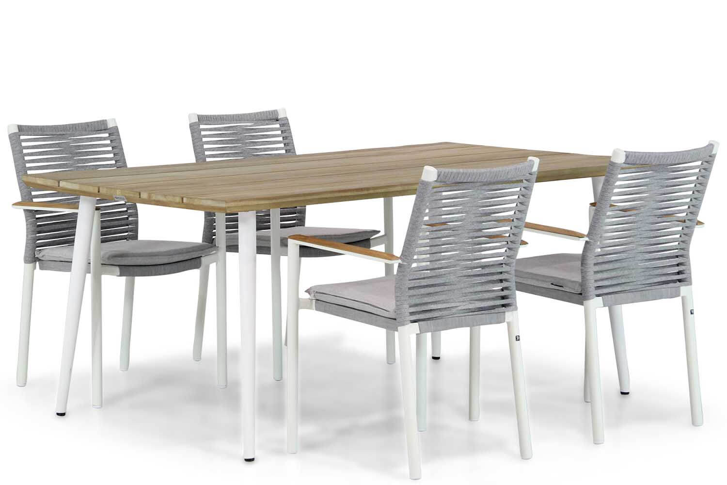 Santika Furniture Santika Giovane/Montana 180 cm dining tuinset 5-delig - Wit