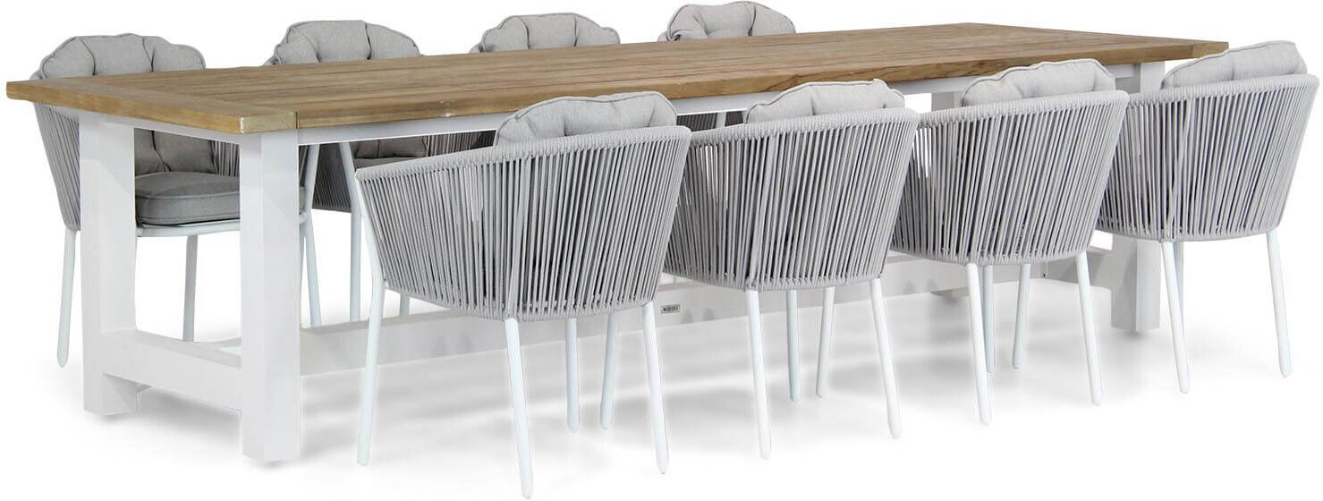 Santika Furniture Santika Novita/Los Angeles 300 cm dining tuinset 9-delig - Wit