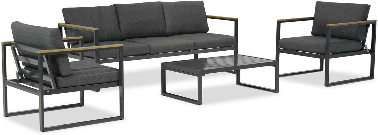 Domani Furniture Domani aluminium loungeset Agios - Grijs-antraciet