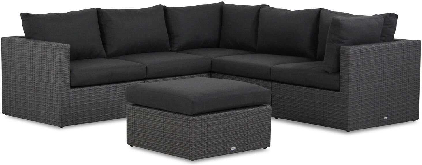 Garden Collections Houston hoek loungeset 6-delig - Zwart