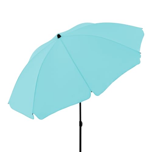 Derby parasol I Ronde parasol voor strand, balkon en terras I In hoogte verstelbare parasol I Met UV-bescherming I Stevige, opvouwbare parasol I Strandparasol