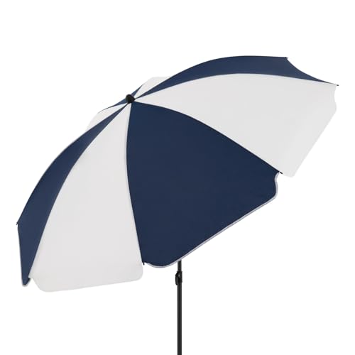Derby parasol I Ronde parasol voor strand, balkon en terras I In hoogte verstelbare parasol I Met UV-bescherming I Stevige, opvouwbare parasol I Strandparasol