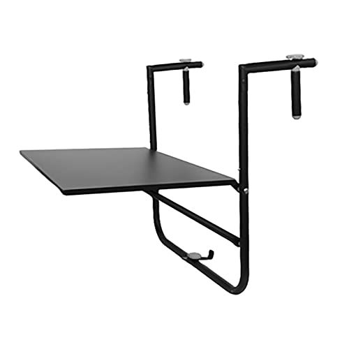 KANBUN Kleine dranktafel voor terras, balkontafel, hangend inklapbaar, bijzettafel voor aan de muur, balkontafel, hangende reling, hangtafel voor terras, leuningplank, balkon, balkon, rail bar,