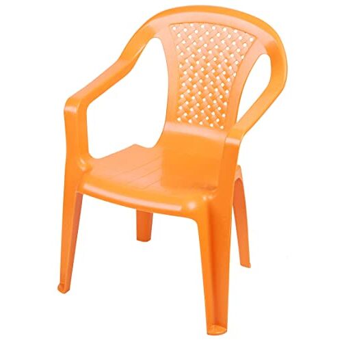 Spetebo Kindertuinstoel van kunststof, oranje, robuuste stapelstoel voor peuters, monoblock-stoel, kinderstoel, speelstoel, zitmeubel, stapelbaar voor buiten