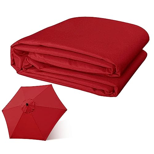 JINFEUGE Sun Paraplu Vervangende Doek, Tuin Parasol Luifel Deksel Voor Patio Zon Paraplu, Marktparaplu Vervangende Luifel/Red/6Rib_300Cm