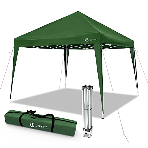 VOUNOT Partytent Opvouwbaar 3x3m, Easy Up Paviljoen, Pop Up Tuintent, UV-bescherming 50+, Groen