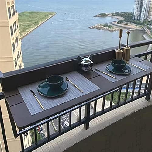 SONGYHSJQ Balkonbartafel voor balustrades, balkonhangtafel, balkontafel, buitenhangende railtafels voor terras, balkonrailing hangende tafel Opvouwbare balkontafel, hangende verstelbare dektafel, Brui