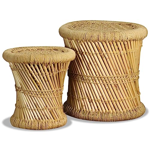 TALCUS Home Meubels Tuinkrukken 2 stuks Bamboe en Jute