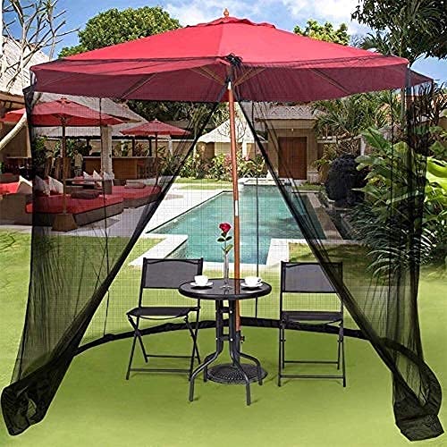 KKMNDE Outdoor tuinparaplu Uw parasol in een tuinhuisje Tafelset Schermhuis Groot premium gaas, geschikt voor tuinhuisjes voor parasol tuinhuisj
