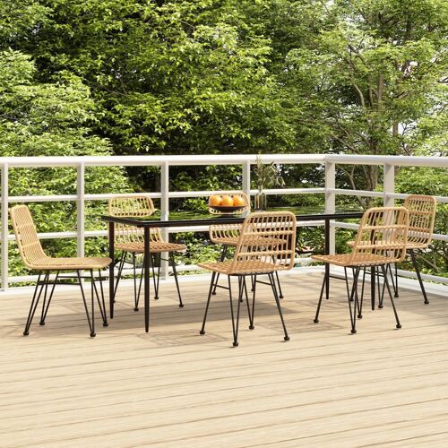 vidaXL 7-delige Tuinset poly rattan