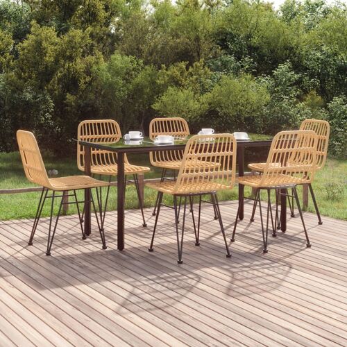 vidaXL 7-delige Tuinset poly rattan