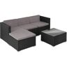 tectake Wicker loungeset Lignano - zwart