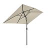 JEEVOO Outdoor 2x3M Parasol Patio Zonnescherm Tuin Paraplu Crank Rechthoekige Crème Patio Paraplu Patio Paraplu