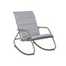 NATERIAL schommelstoel LYCO schommelstoel met grijze kussens staal kaki schommelstoel ligstoel schommelstoel