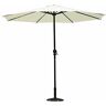 JEEVOO Tuin Parasol Ronde Zonnescherm Outdoor Patio Paraplu W/Crank Tilt Crème 2.4 m Patio Paraplu Patio Paraplu