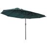 Outsunny parasol tuinparasol marktparasol dubbele parasol terrasparasol met zwengel donkergroen ovaal 460 x 270 x 240 cm