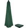 WIEBED 6 ribben/8 ribben parasol vervangende stof, 2,7 m/3 m tuinparasol luifel cover voor parasol, markttafel paraplu vervangende luifel (kleur: groen, maat: 2,7 m/8 ribben)