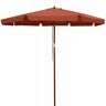 JEEVOO Outdoor Veranda Paraplu 330 cm Houten Patio Parasol Terracotta 3.3 m Waterdichte Patio Paraplu Patio Paraplu