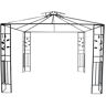 Greemotion paviljoen frame Livorno, paviljoen stalen frame, 300 x 280 x 300 cm, ijzergrijs