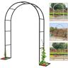 MISKYN Tuinrozenboog, breed 120 cm 140 cm 180 cm 240 cm 300 cm 350 cm Metalen pergola prieel Metalen boog voor klimplanten, decoratieve huwelijksboog,Wit,W1.4M*H2.3M