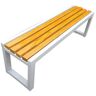 LHXLSH Tuinbank Metalen Tuinbank Weerbestendige Tuinbank 3-zits Tuinbank Tuinbank Met Gelakt Hout En Gietijzeren Poten,vintage Zitbank Voor Tuin, Balkon, Terras (Color : White, Size : 40in)