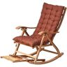 YONGHUHU Wooden Rocking Chair, Folding Recliner Outdoor Sun Lounger With 5-Position Adjustable Back, Balcony/Garden/Patio Bamboo Lounge Chair, Loads 200 Kg,Chair,Enchanting12